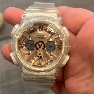 Casio G-Shock Transparent Clear with Rose Gold Dial Women's Watch